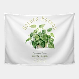 Golden Pothos, Botanical Illustration T-Shirt | Plant Lover Tee Tapestry