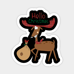 funny Christmas Reindeer Magnet