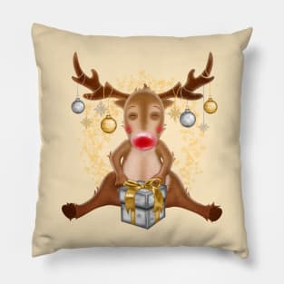 Happy Reindeer Pillow