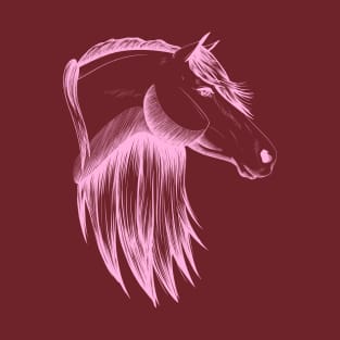 Pink Horse Sketch T-Shirt