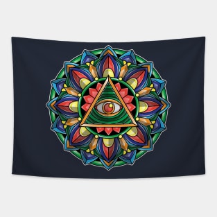 Mandala Indian triangle eye Tapestry