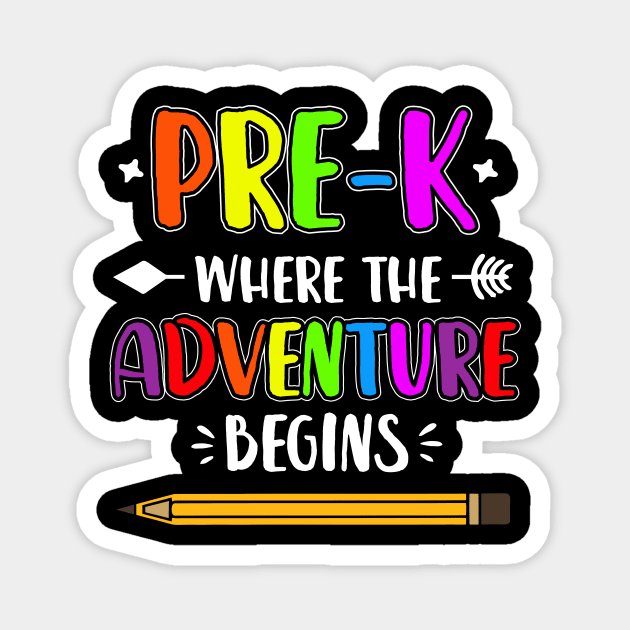 Pre-K Where The Adventure Begins Magnet by luisharun