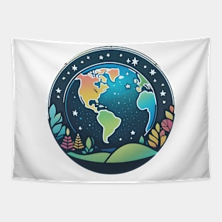 Colorful globe - fantasy earth Tapestry