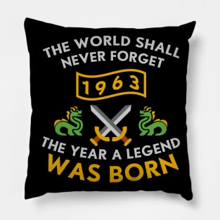 1963 The Year A Legend Was Born Dragons and Swords Design (Light) Pillow