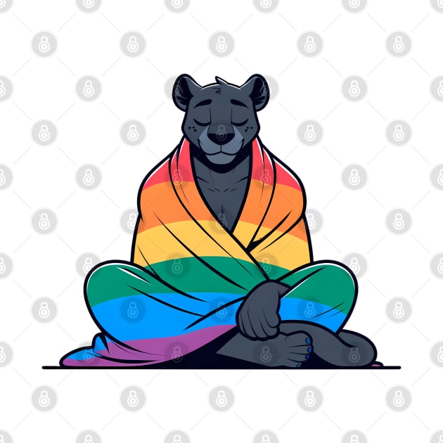 Comfy Womfy Furry Pride Panther LGBTQ Rainbow by Blue Bull Bazaar