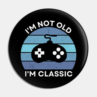 I'm not old, I'm Classic | Game Controller | Retro Hardware | Vintage Sunset | '80s '90s Video Gaming Pin