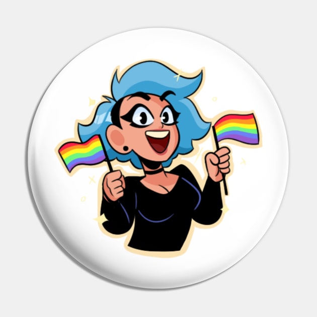 PeachFuzz Gay Pride Pin by PeachFuzz Comics Store