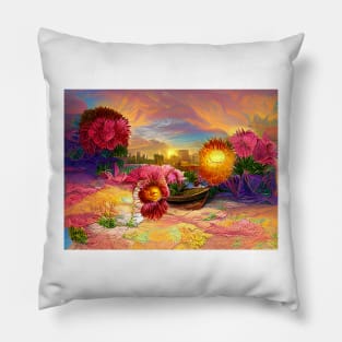 sunflower sunset Pillow