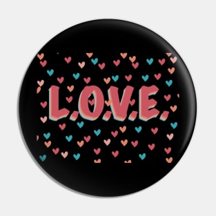 LOVE hearts multicolor design Pin