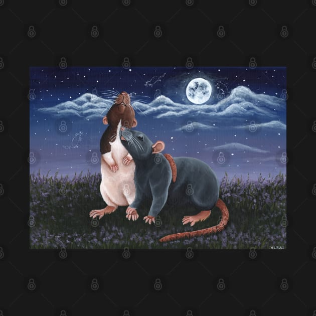 Rat Friends Under The Night Sky by WolfySilver