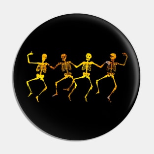 Happy Dancing Skeleton Halloween Party Pin