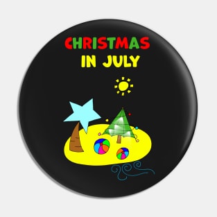 Christmas in July Beach Island Pin