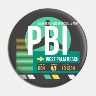 West Palm Beach (PBI) Airport // Retro Sunset Baggage Tag Pin