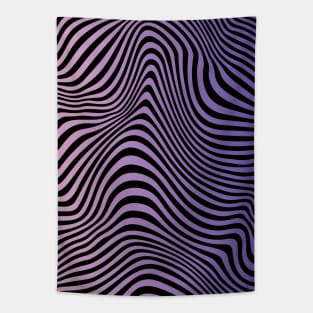 Purple Liquid Marble Wave Lines Op Art Abstract Tapestry