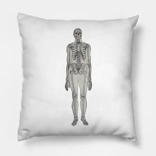 Spooky Skeleton Man - Vintage 1934 Illustration Pillow