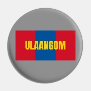 Ulaangom City in Mongolian Flag Colors Pin