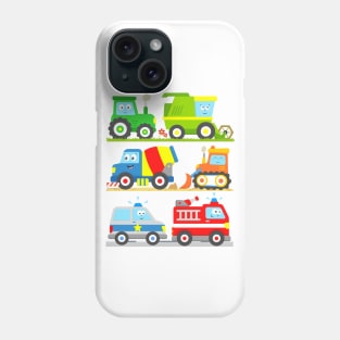 Tractor Harvester Concrete Truck Bulldozer Police Car Firetruck Phone Case