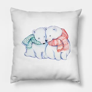 Polar Bear Couple Pillow