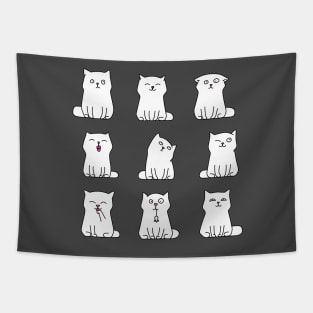 Nine cute white kittens Tapestry