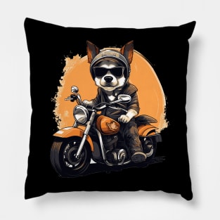 Breeze & Chrome: Easy Rider Vibes Biker Cool Dog Pillow