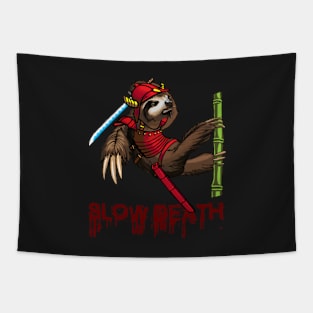 Slow Death Sloth Samurai Digital Art Tapestry