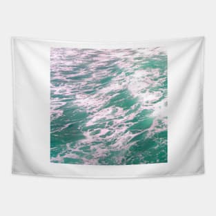 Light version blue green ocean waves Tapestry