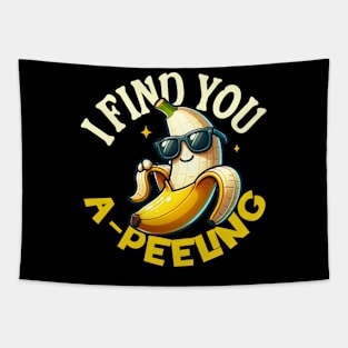 I Find You Apeeling - Funny Banana Quote Tapestry