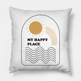 My happy place - retro summer beach vacation vibe Pillow