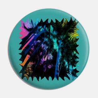 The Palm Trees Under the Seaside Rainbow Pin