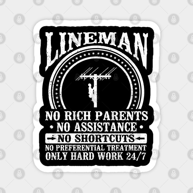 Line Worker Linesman Power Line Electrical Lineman Magnet by IngeniousMerch