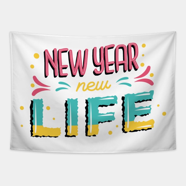 Happy New Year New Life Tapestry by MajorCompany