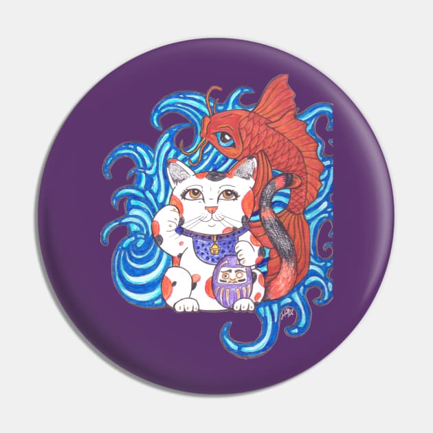 Calico Lucky Neko Pin by JenStedman73