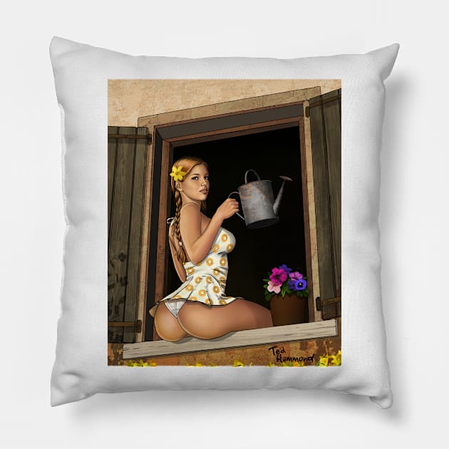 Farmer's Daughter Pillow by ted1air