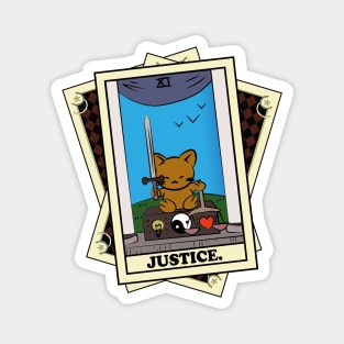 TAROT CARDS DECK | JUSTICE. | FORTUNE CAT Magnet