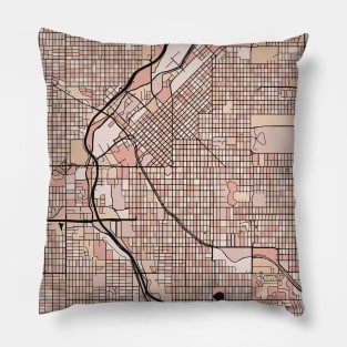 Denver Map Pattern in Soft Pink Pastels Pillow