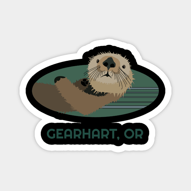 Cute Otter Gearhart, Oregon Coast Resident Fisherman Gift Magnet by twizzler3b