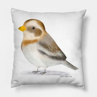 Snow Bunting Bird Pillow