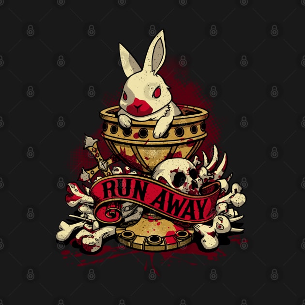 Run Away - Deadly Cute Geek Movie Rabbit by Snouleaf