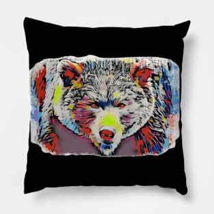 Grizzly Bear art Pillow