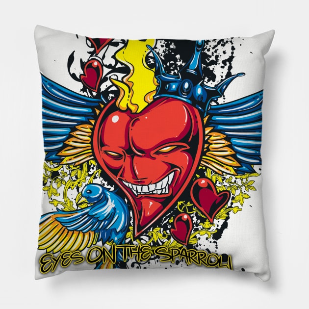 Heartless Sparrow Pillow by BigChief