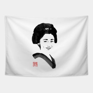 smiling japanese woman Tapestry