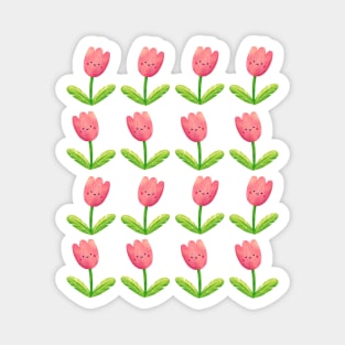 Smiley Flowers Pattern Magnet