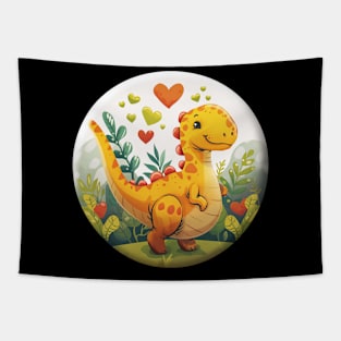 Cute  Dino Dinosaur Love Design Tapestry