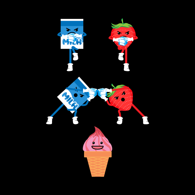 Strawberry, Milk, Ice-cream, Fun, Ice-cubes, Fusion by Strohalm