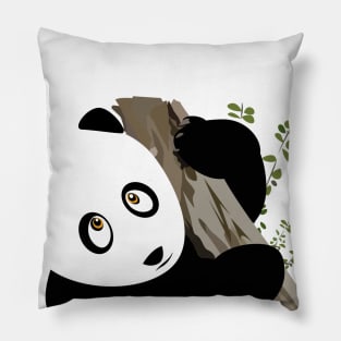 Panda in the tree Pillow