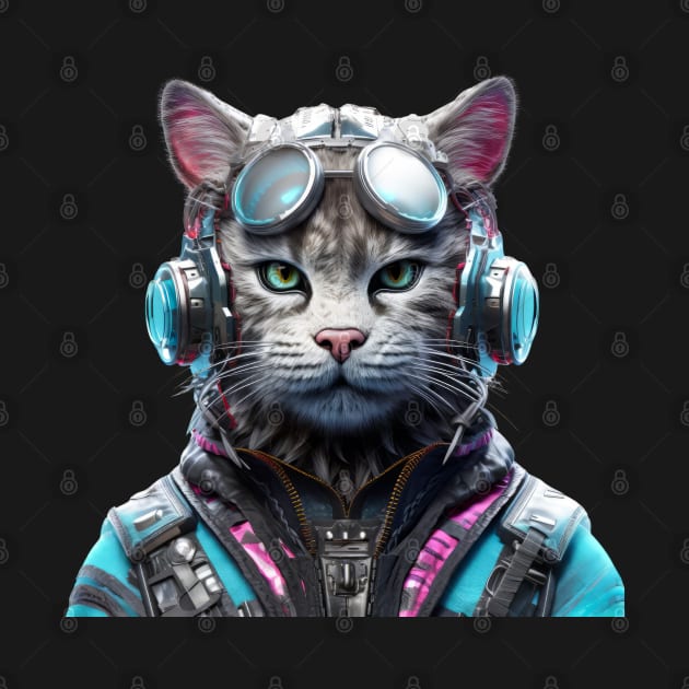 Ashen Aesthetics - The Stylish Cyborg Cat by Lematworks