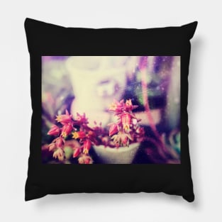 Yellow and Pink Flowers Pillow