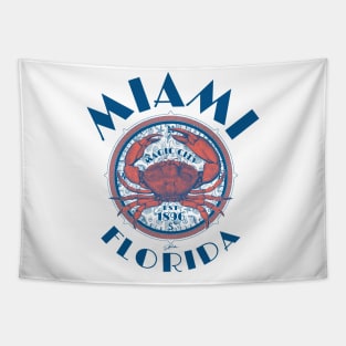 Miami, Florida, with Stone Crab on Wind Rose Tapestry