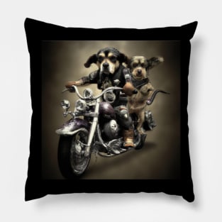 Two biker dogs riding a motorcycle, T-shirt, Mug gift, coffee mug, Apparel, Hoodie, Shirt Pillow