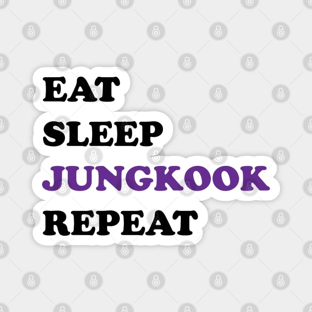 Eat sleep Jungkook repeat typography Magnet by Oricca